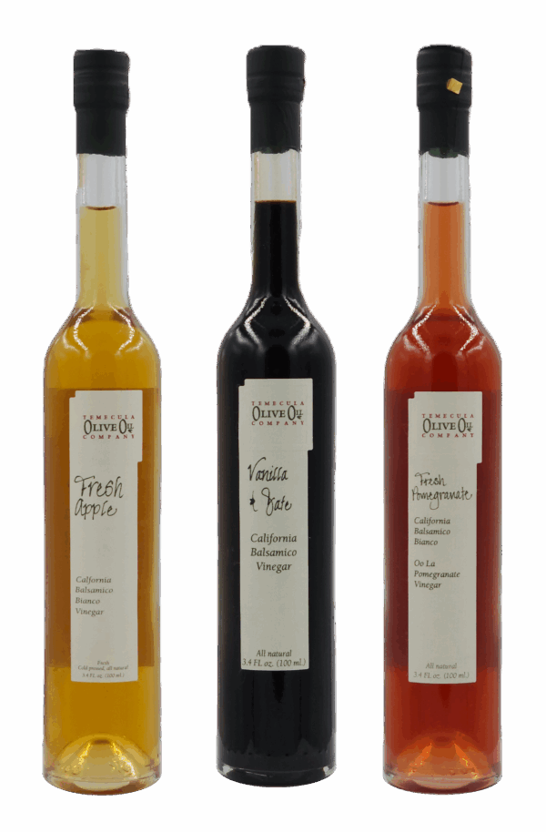 Apple, Pomegranate, and Vanilla Date Vinegars Set 100ml