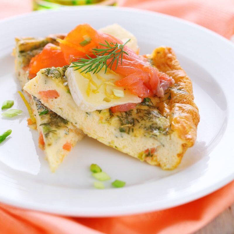 Egg White Frittata with Lox and Arugula Recipe