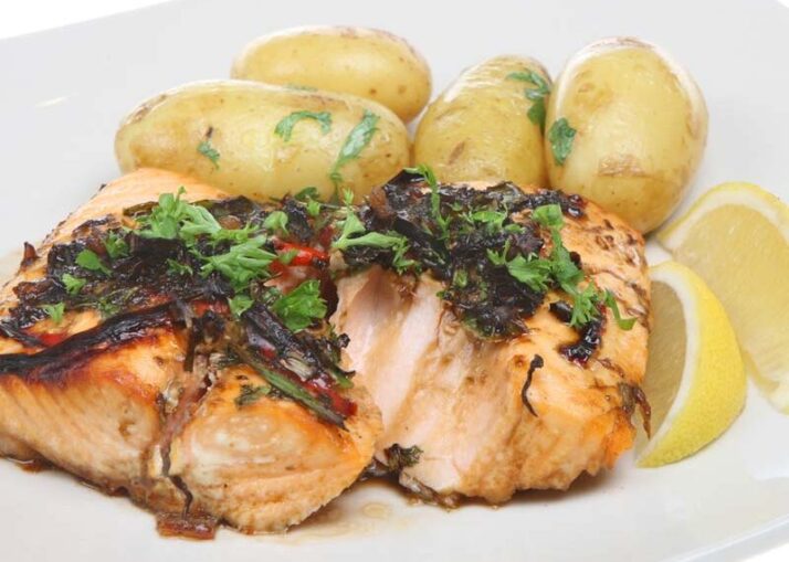 Salmon Steaks with Lemon Sauce Salmon Steaks with Lemon Sauce Recipe