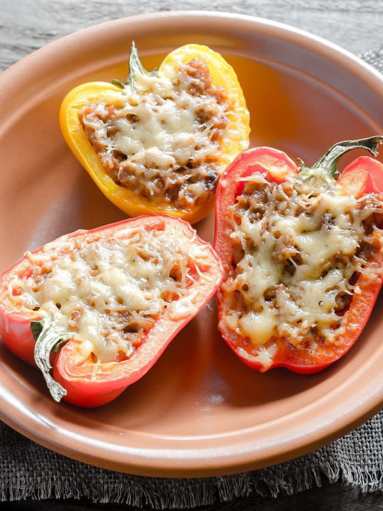Barbeque-Stuffed Bell Pepper Boats