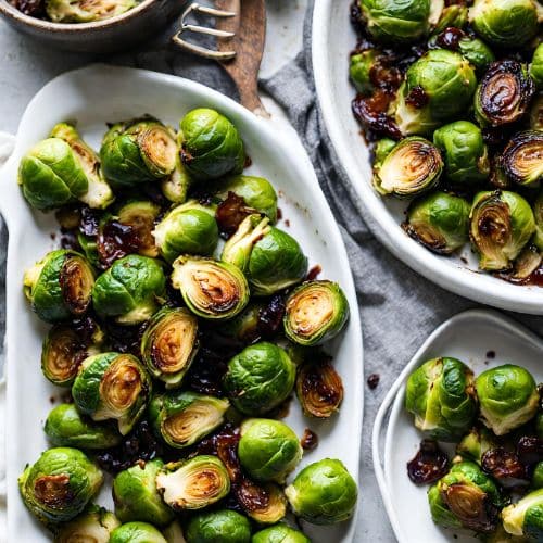 Balsamic Glazed Brussels Sprouts with Temecula Olive Oil Company