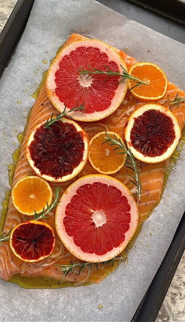 Blood Orange Olive Oil Salmon Recipe Image Link