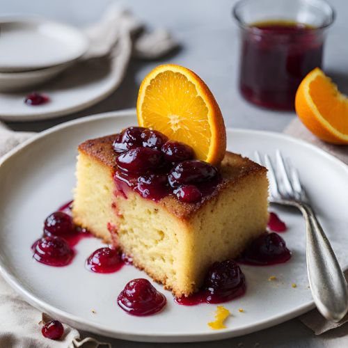 Olive Oil and Orange Cake with Cranberry Compote