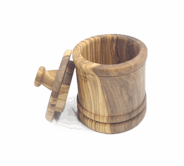 Wooden Salt Jar Lid Opened