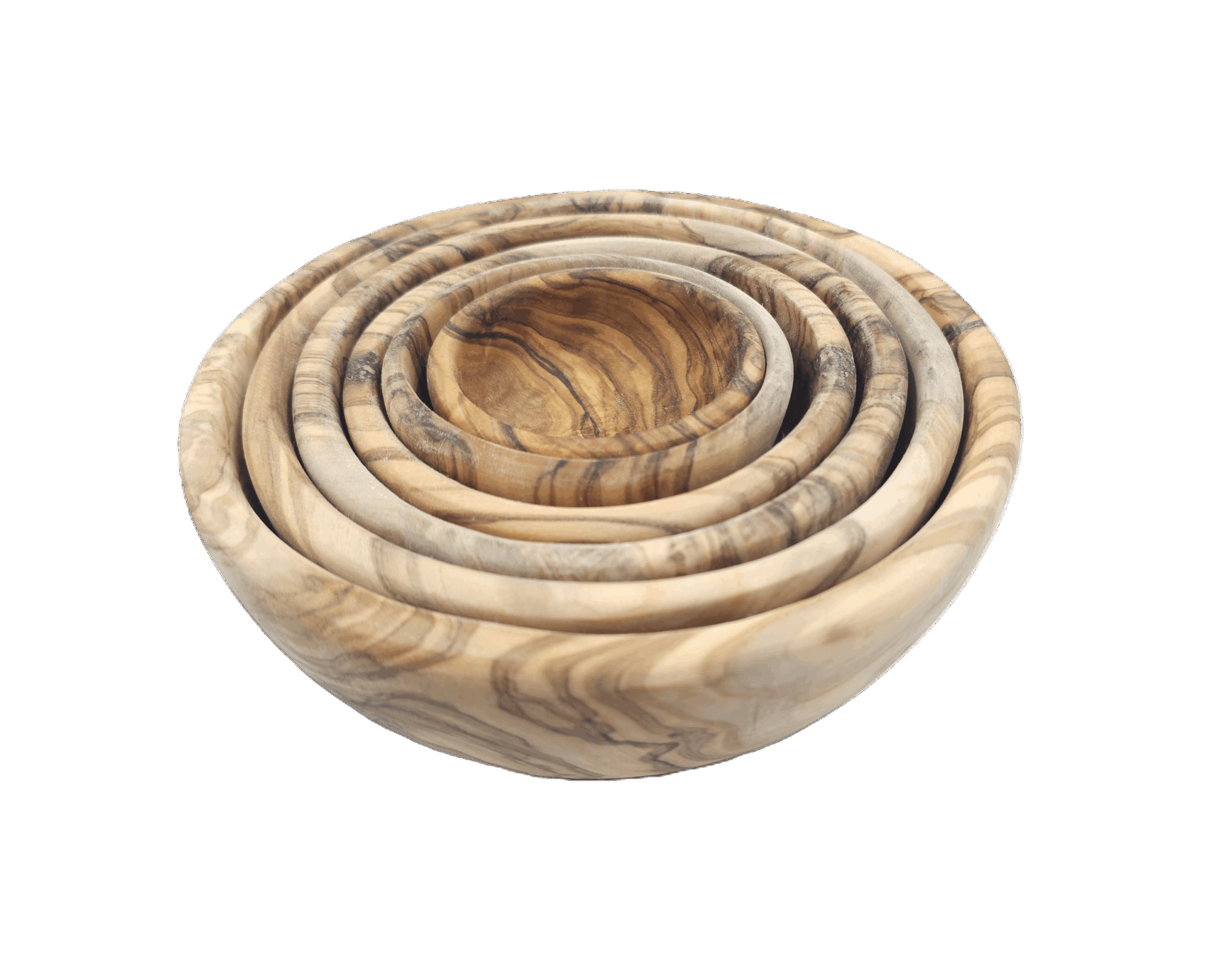 Set of olive wood bowls