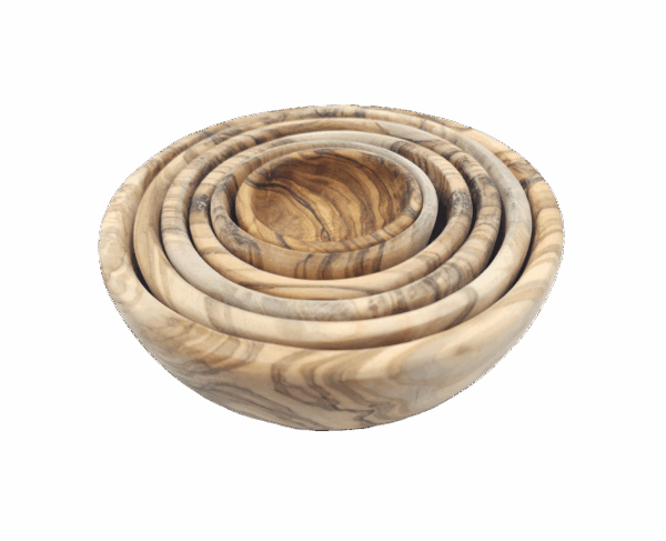 Set of olive wood bowls