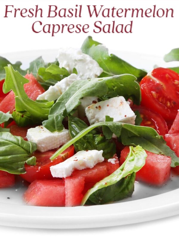 Fresh Basil Watermelon Caprese Salad Recipe