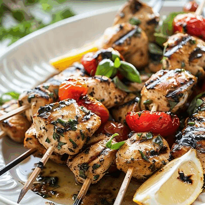 Citrus Basil Grilled Chicken Skewers