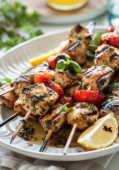 Citrus Basil Grilled Chicken Skewers