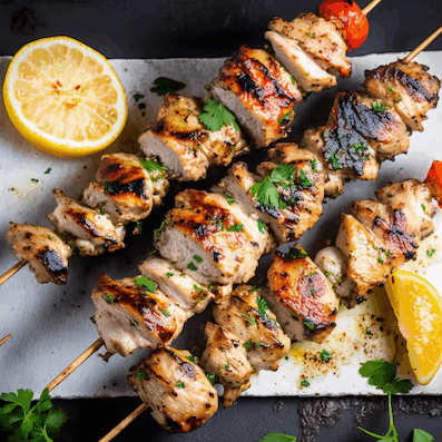Grilled Lemon Oregano Chicken Skewers