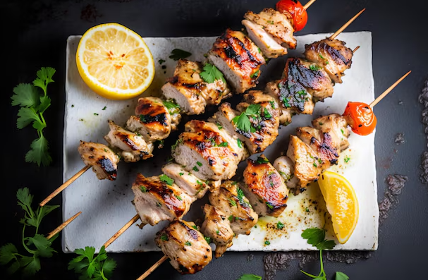 Grilled Lemon Oregano Chicken Skewers
