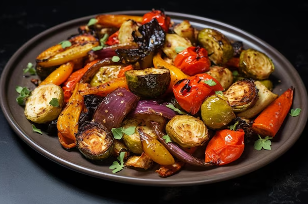 Honey Balsamic Roasted Vegetables with Hickory Smoked Olive Oil