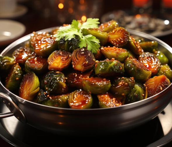Maple Glazed Brussels Sprouts with Bacon