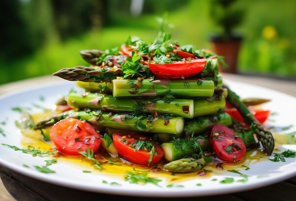 Spring Asparagus Salad with Lemon Balsamic Vinaigrette