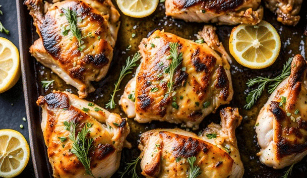 Lemon Garlic Chicken Thighs