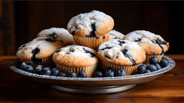 Olive Oil Blueberry Muffins