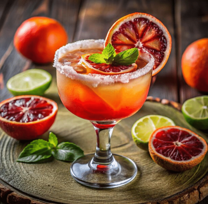 Fresh Blood Orange Jalapeno Margarita