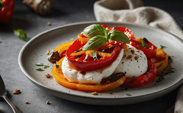 Roasted Bell Pepper Caprese