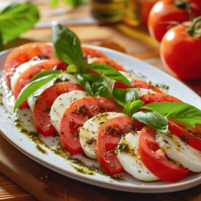 Pomegranate and Basil Caprese