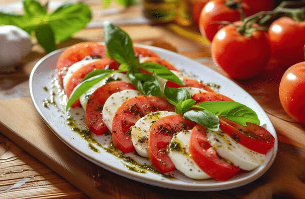 Pomegranate and Basil Caprese